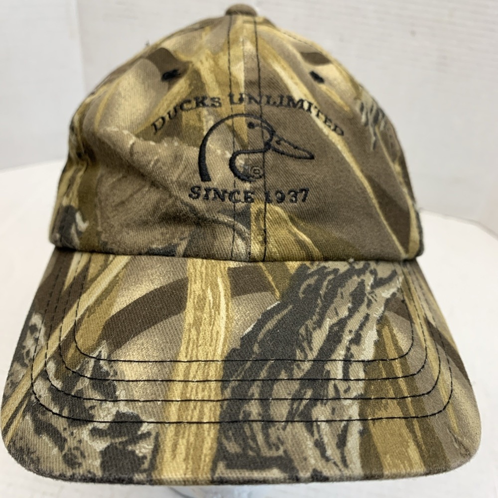 Ducks Unlimited Camo Hat Cap Strap Back Embroidered